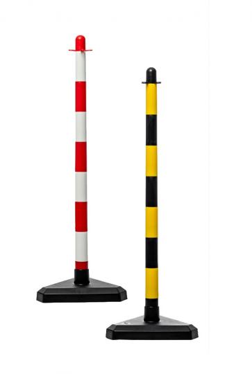 Flexibarrier Basic Stolpe- og Kjedebarriere med Betongbase, 90cm Høy